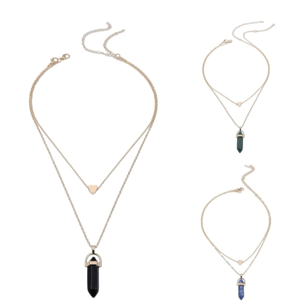 Heart & Crystal Point Necklace
